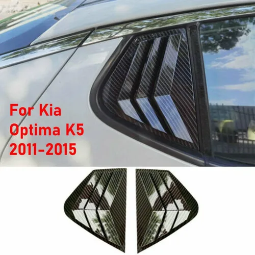 Vista 2 de Cubierta de rejilla de ventilación de ventana lateral trasera de fibra de carbono para Kia Optima K5 2011 2012 2013 2014 2015