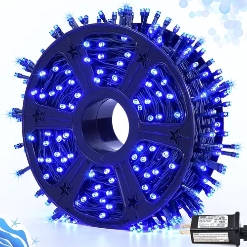 Vista 33 de JMEXSUSS 400 luces LED de Navidad rojas, blancas y verdes, luces de árbol de Navidad de 132 pies con control remoto, tira de luces para interiores