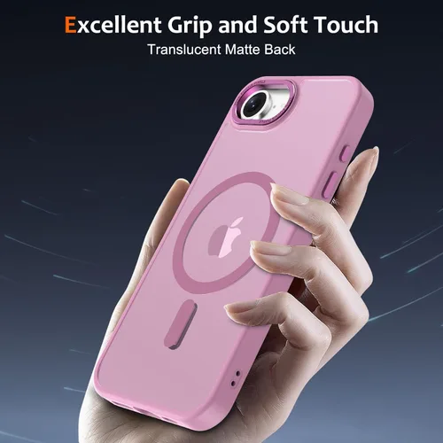 Vista 562 de Anuck - Funda magnética para iPhone 11 compatible con MagSafe, carcasa trasera mate translúcida dura, borde de TPU, delgada, resistente a impactos