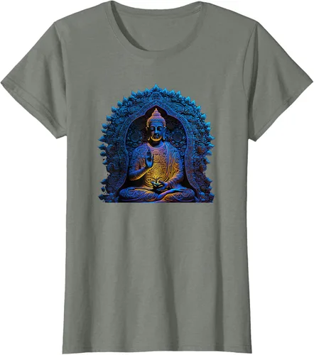 Vista 11 de Estatua de Buda Yoga Budismo Zen Buddhism Meditation T-Shirt Negro