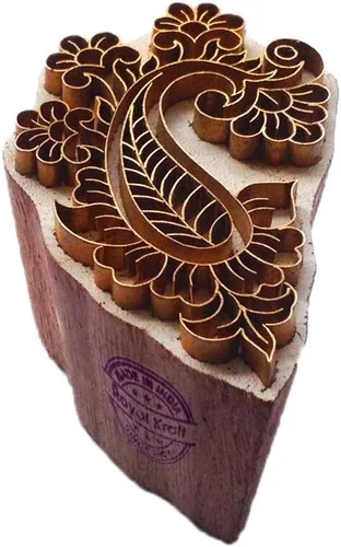 Vista 18 de Sello de Arcilla de Madera con Patrón de Loto de Latón para Impresión Rural BSCtag001