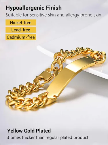 Vista 5 de PROSTEEL Pulsera personalizada para hombres y mujeres, con fecha de nombre, con grabado inicial y cita de inicial, pulseras de identificación