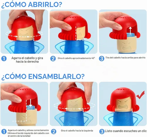 Vista 8 de Spardar Angry Mama - Limpiador de vapor para microondas Angry Mama, paquete de 2 limpiadores de microondas para cocinas, la forma divertida y fácil