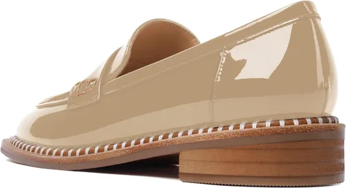 Vista 7 de FOGEENA Mocasines de tacón bajo para mujer, estilo casual, puntera redonda, de charol grueso, de 1 pulgada
