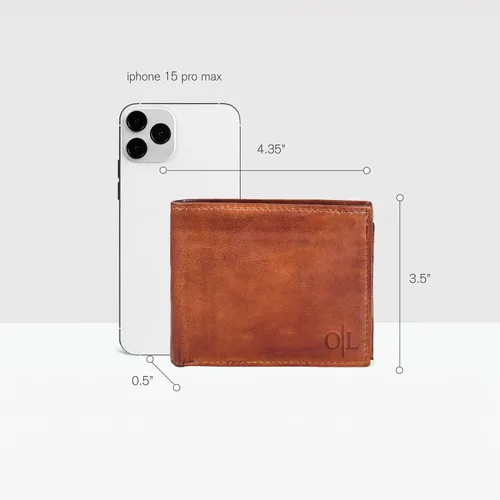 Vista 83 de Carteras RFID delgadas para hombres - Cartera de bolsillo frontal de piel genuina