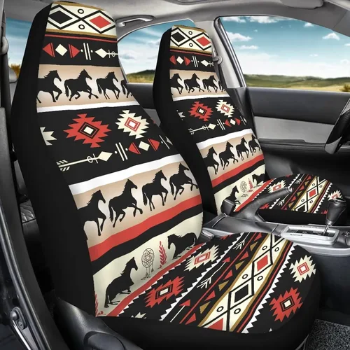 Vista 11 de LedBack Fundas universales de asiento de coche solo para asientos delanteros, bandera estadounidense, ciervos, 2 piezas, protector elástico
