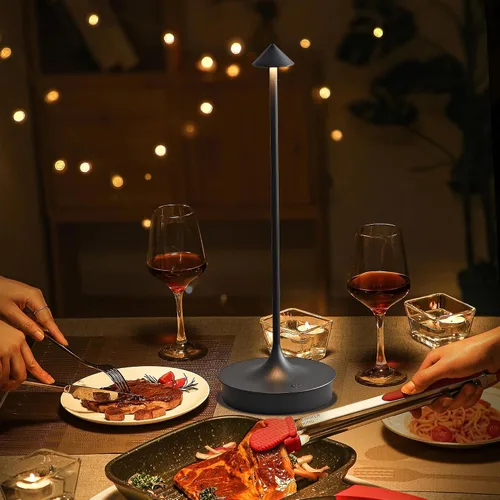 Vista 2 de Lámparas de mesa inalámbricas recargables, lámpara de escritorio LED de 4000 mAh, funciona con pilas, para exteriores, impermeable, portátil