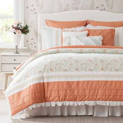 Vista 10 de Madison Park - Juego de edredón Dawn, 100% algodón, tipo Shabby Chic, diseño moderno rústico, ropa de cama para todas las estaciones, fundas a Aqua
