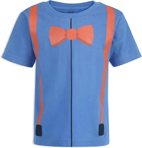 Vista 2 de Blippi Conjunto de camiseta y pantalones cortos para niños pequeños y pequeños, azulgris