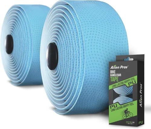 Vista 7 de ALIEN PROS Cinta para manillar de bicicleta de poliuretano (juego de 2) negro, rojo, blanco, rosa, azul, mejora el agarre de tu bicicleta con estas