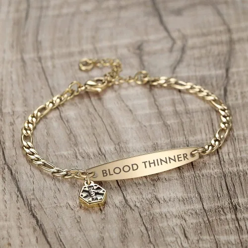 Vista 2 de mnmoom Pulseras de identificación médica para mujer 7-85 pulgadas pulseras de identificación de alerta médica de oro rosa