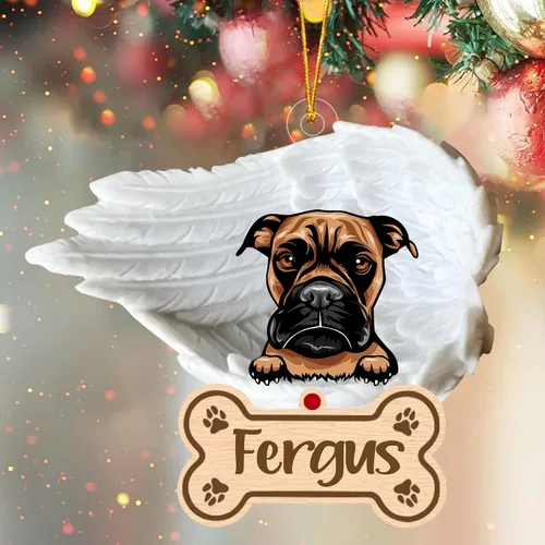 Vista 29 de Adorno de perro afgano de 1 ángel, adorno acrílico 2D personalizado conmemorativo para perros, regalo por pérdida de mascotas, regalo