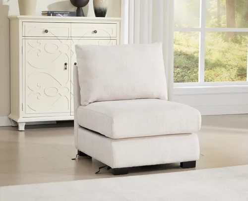 Vista 12 de EALSON Sofá modular seccional asiento medio sofá modular de piel sintética Asiento individual pieza seccional con funda extraíble marrón