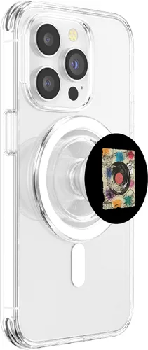 Vista 3 de Tocadiscos de vinilo de los años 70 y 80, reproductor de música retro DJ músico PopSockets MagSafe PopGrip para iPhone