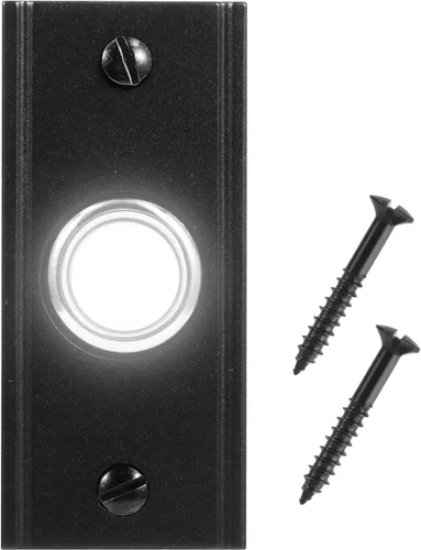Vista 11 de Botón de timbre iluminado de metal resistente, interruptor de timbre de puerta LED redondo negro de 2 pulgadas, botones montados en la pared