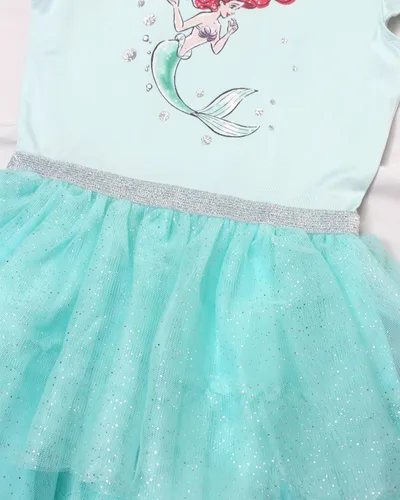 Vista 6 de Disney Vestido de princesa con tutú para niñas - Vestido de fiesta de manga corta con volantes para niñas pequeñas y niños - Vestido de disfraz