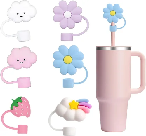 Vista 12 de LDKEDKF 11 piezas de cubiertas para pajitas de vaso Stanley, tapa de silicona para pajitas de vaso Stanley de 30 y 40 onzas con vasos, accesorios
