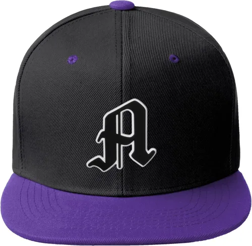 Vista 216 de Daxton Gorra clásica con visera de billete plano con letras del alfabeto inglés antiguo de la A a la Z