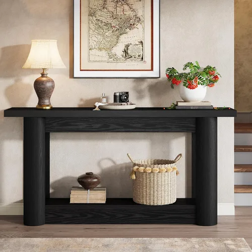 Vista 3 de Tribesigns Mesa consola moderna de 63 pulgadas, mesa de sofá larga estrecha