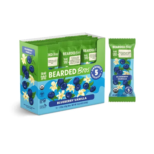 Vista 8 de Bearded Brothers Barras energéticas veganas orgánicas, sin gluten ni soja, paleo, enteras 30 Sin OMG, bajas glucémicas, altas en proteínas, fibra