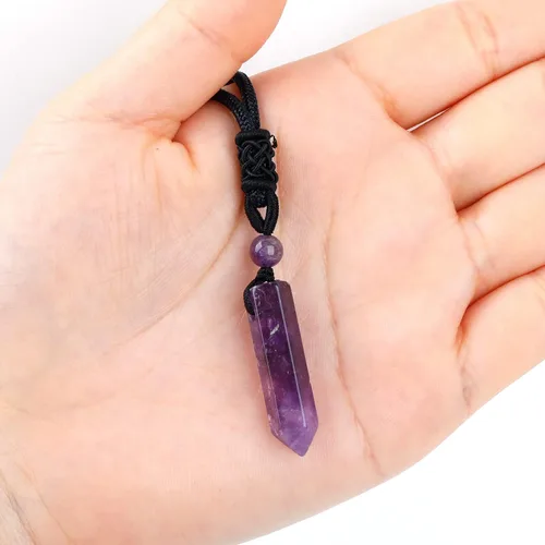 Vista 4 de krasdalls Mens Healing Crystal Stone Necklace Hexagonal Pointed Pendants Handmade Crystals Necklaces Quartz Spiritual Jewelry for Women with