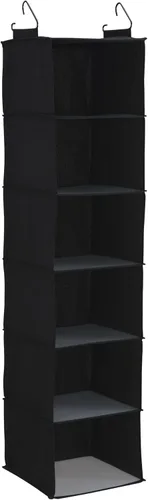 Vista 13 de Household Essentials Organizador de armario colgante de 6 estantes, estante colgante de armario, estantería de tela de lino y PEVA, beige