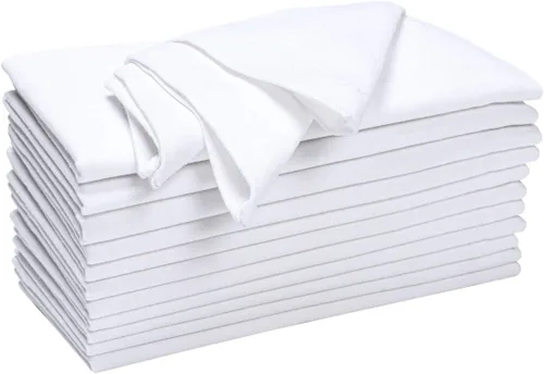 Vista 16 de Bedding Craft Juego de 12 Servilletas de Tela para Cena – 18x18 Azul Aéreo con Aspecto de Lino y Dobladillo Decorativo – Suaves, Lavables a Máquina