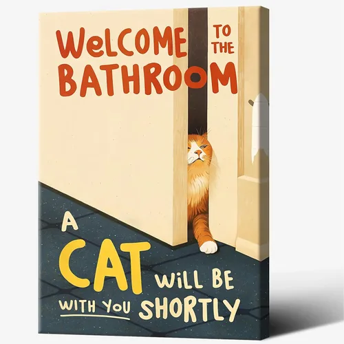 Vista 17 de Póster abstracto vintage de animales retro, dos gatos amarillos sosteniendo pistolas, pintura divertida acuarela gato lienzo arte de pared