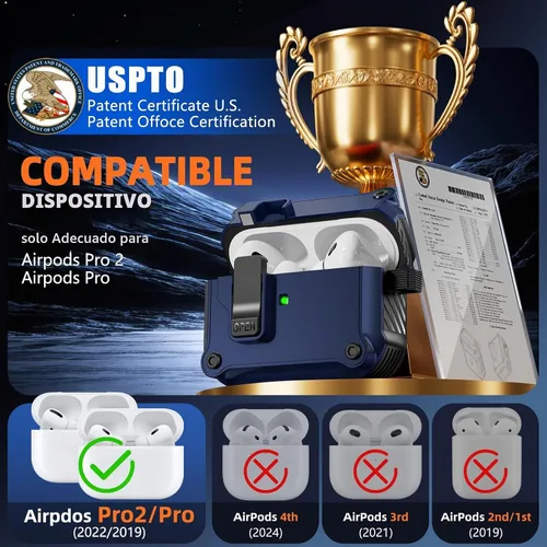 Vista 2 de Pohgelan Compatible con AirPods Pro 2ª/1ª funda (azul)