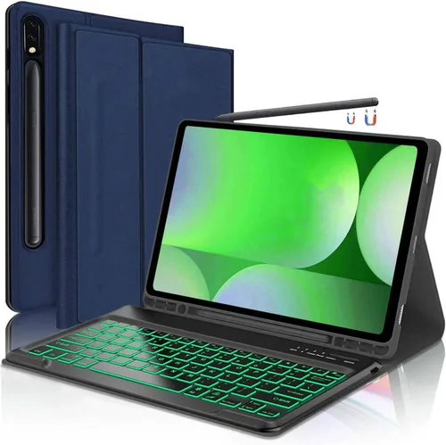 Vista 28 de Funda para teclado para Samsung Galaxy Tab S6 Lite de 10.4" 2024 2022/2020 (SM-P610/P613/P615/P619), Funda para teclado retroiluminada desmontable