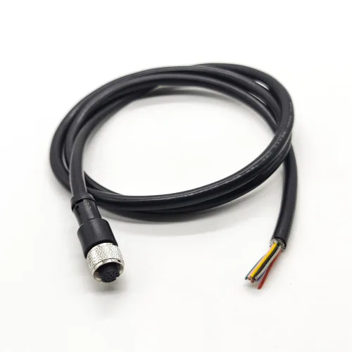 Vista 3 de Elecbee Cable M12 A-Code Conector recto de cabeza hembra individual Cable eléctrico de enchufe de aviación (cable de 12 pines 1M/3.3 pies)