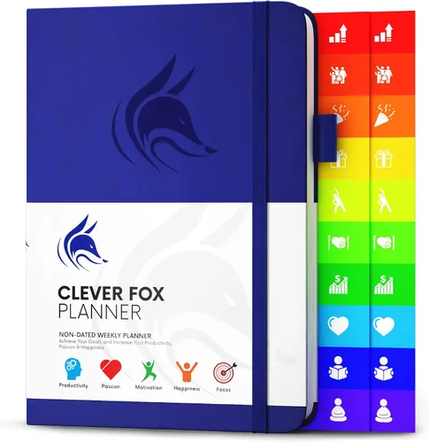 Vista 7 de Clever Fox Planner – Planificador semanal y mensual sin fecha para productividad, manejo del tiempo y objetivos – Diario organizador – A5