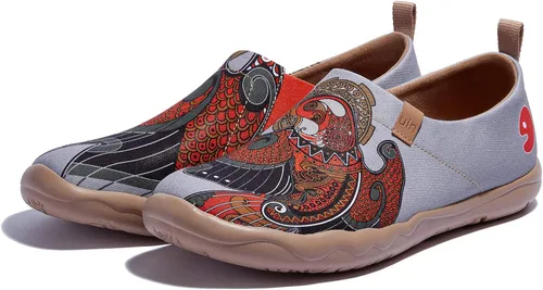 Vista 2 de UIN Mocasines pintados para hombre, zapatos de viaje sin cordones, zapatos de lona para caminar, casuales, ligeros, cómodos, a la moda, Toledo
