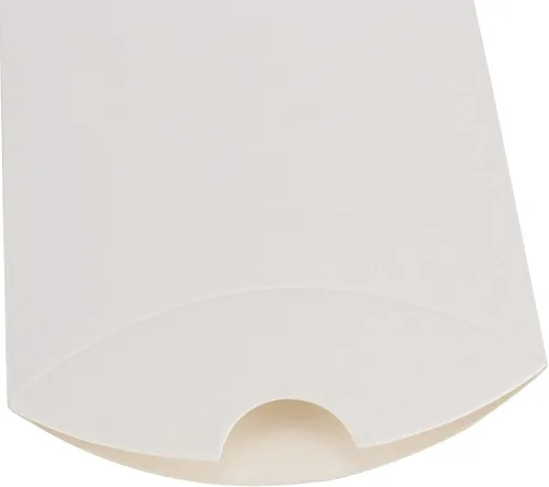 Vista 3 de MANCHAP 200 cajas de almohada de papel kraft blanco de 3.5 x 2.5 pulgadas, pequeñas cajas de dulces blancos, cajas de agradecimiento para recuerdos