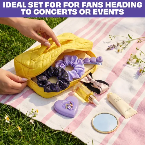 Vista 3 de Get Trend KPop Demon Hunters - Accesorios para el cabello para niñas, pinzas para el cabello, bandas de satén, cepillo con espejo compacto
