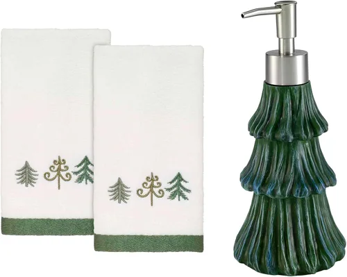 Vista 2 de Avanti Linens - Cortina de ducha, tela estampada vibrante, decoraciones navideñas (colección de árboles de Navidad, 72 pulgadas)