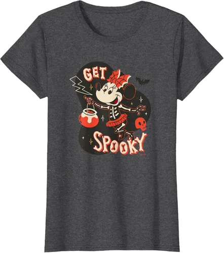 Vista 5 de Disney Disfraz de esqueleto de Minnie Mouse para Halloween, camiseta espeluznante Negro