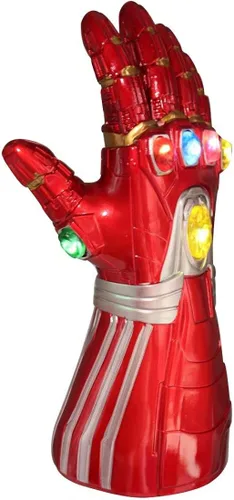 Vista 3 de LED Light Up Infinity Gauntlet Iron Man Gloves with Not Removable Magnet Infinity Stones Batteries - Red Adults and K.ids