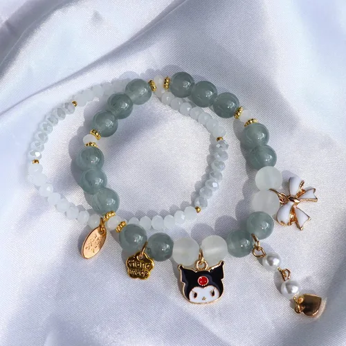 Vista 3 de ANZWTLOYY Kawaii Bracelets Set Friendship Bracelets Cute Cartoon Elastic Beaded Relationship Bracelets for Girls Women