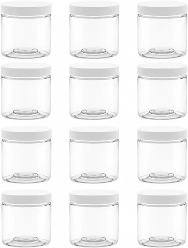 Vista 19 de Tarro de plástico de 64 oz (1/2 galón), tapa blanca, paquete de 1