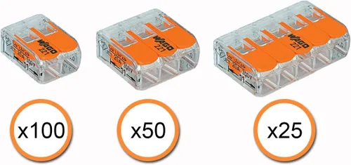 Vista 3 de WAGO 221 LEVER-NUTS 175 piezas, paquete de surtido de conectores de cable