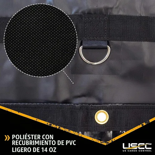 Vista 4 de US Cargo Control Lona de madera ligera de 3 piezas, material impermeable de poliéster recubierto de PVC de 14 onzas, protección duradera para tu