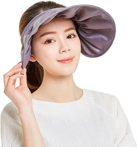 Vista 7 de Sombrero de sol de ala ancha ajustable, protección UV, visera de pesca de playa, gorra multifuncional plegable