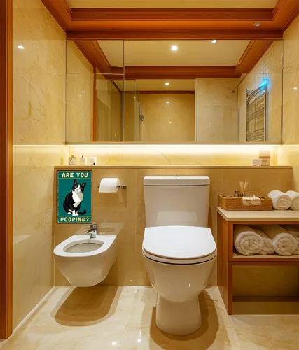 Vista 6 de Divertido arte de pared para baño, letrero de gato con texto en inglés "Are You Pooping", letreros metálicos vintage para baño, casa o apartamento