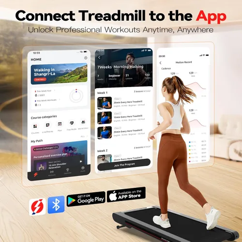Vista 2 de Sperax Walking Treadmill Pad with APP, 3 in 1 Under Desk Treadmill, 400W Low Noise Walking Vibration Pad with Remote Control,Portable Treadmills for