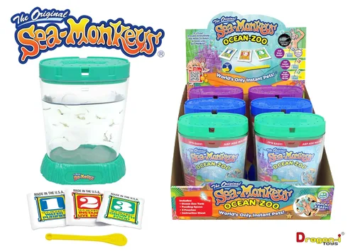 Vista 10 de Los monos marinos originales - Zoo oceánico - Kit de ciencia para criar tus propias mascotas - Incluye huevos, alimentos y purificador de agua