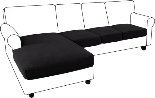 Vista 54 de Funda de sofá seccional de 3 piezas para sofá seccional en forma de L, protector elástico de muebles para sofá seccional izquierdo o derecho