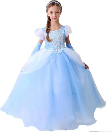 Vista 3 de MING DYNASTY Disfraz de Tinkerbell para niñas, vestido de campana de hadas con alas para Halloween, fiesta, cosplay