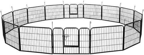 Vista 12 de Yaheetech Valla decorativa de jardín – 24 pulgadas x 5.3 pies a prueba de herrumbre plegable para patio, cama de flores, borde de barrera para Negro