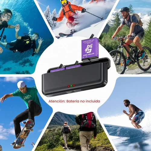 Vista 6 de Osmo Action 5 Pro Cargador de batería para DJI-Osmo Action 5 Pro, Osmo Action 4, Osmo Action 3, Osmo Action 6 y Osmo 360-3 ranura de carga rápida